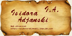 Isidora Ađanski vizit kartica